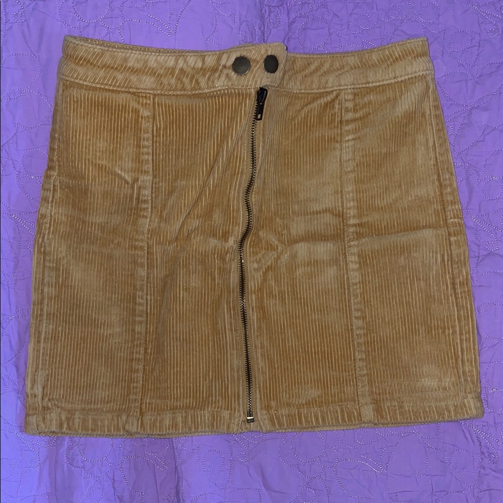 Blue Spice Mustard Yellow Corduroy Mini Skirt